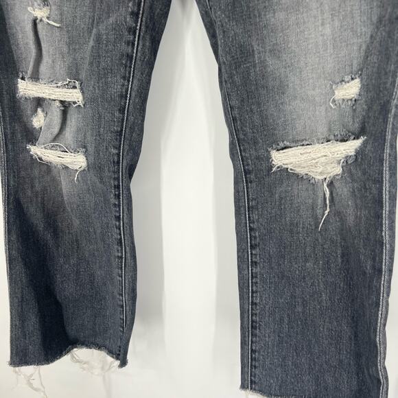 Mother The Insider Step Fray Crop Jeans in Ace of Spades CUT - Picture 3 of 9
